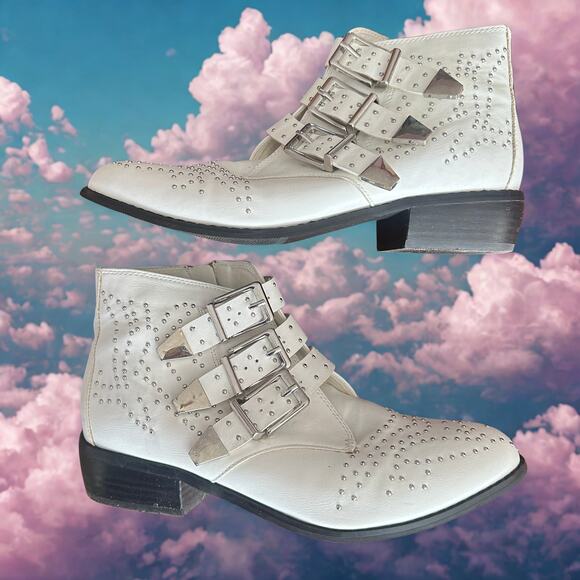 Diba Zeke studded white booties size 9 - Picture 1 of 7